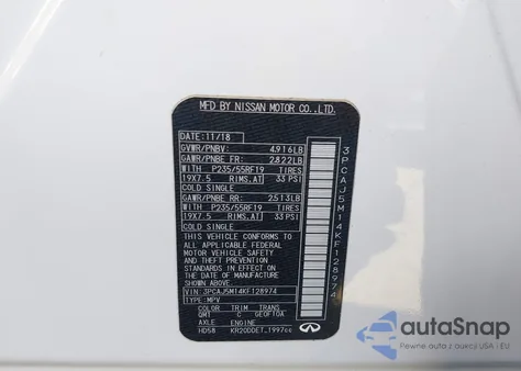 2019 Infiniti Qx50 Pure z USA, uszkodzony, nr VIN 3PCAJ5M14KF128974